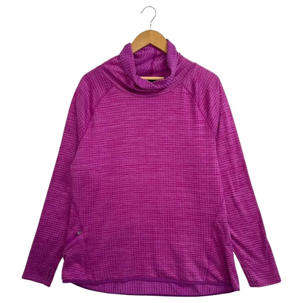 Champion Top Womens XX Large Purple Funnel Neck Pullover Long Sleeve Cozy Comfy
